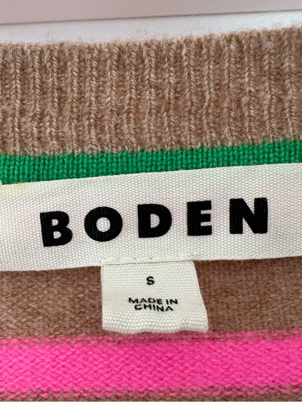 Boden 100% Cashmere Stripped Button Up Cardigan S Preppy - Picture 8 of 8